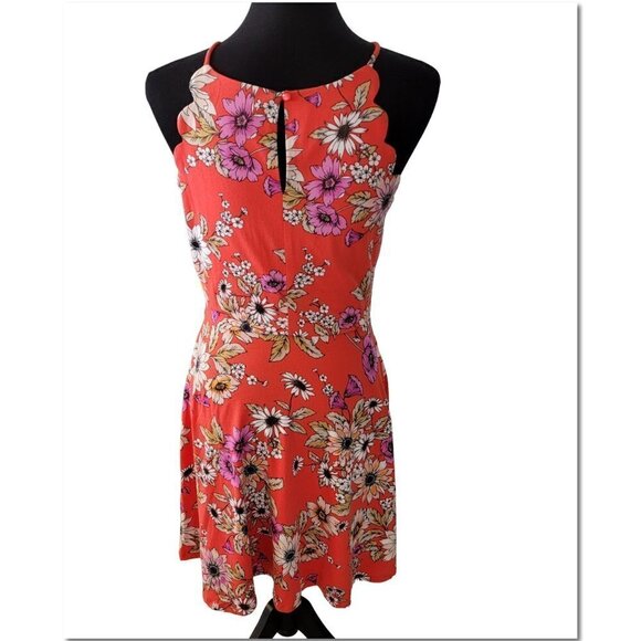 The General Good Orange Floral Scalloped Sun Dress NWOT - Picture 2 of 12